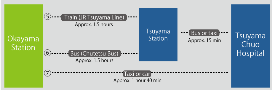 From Okayama station